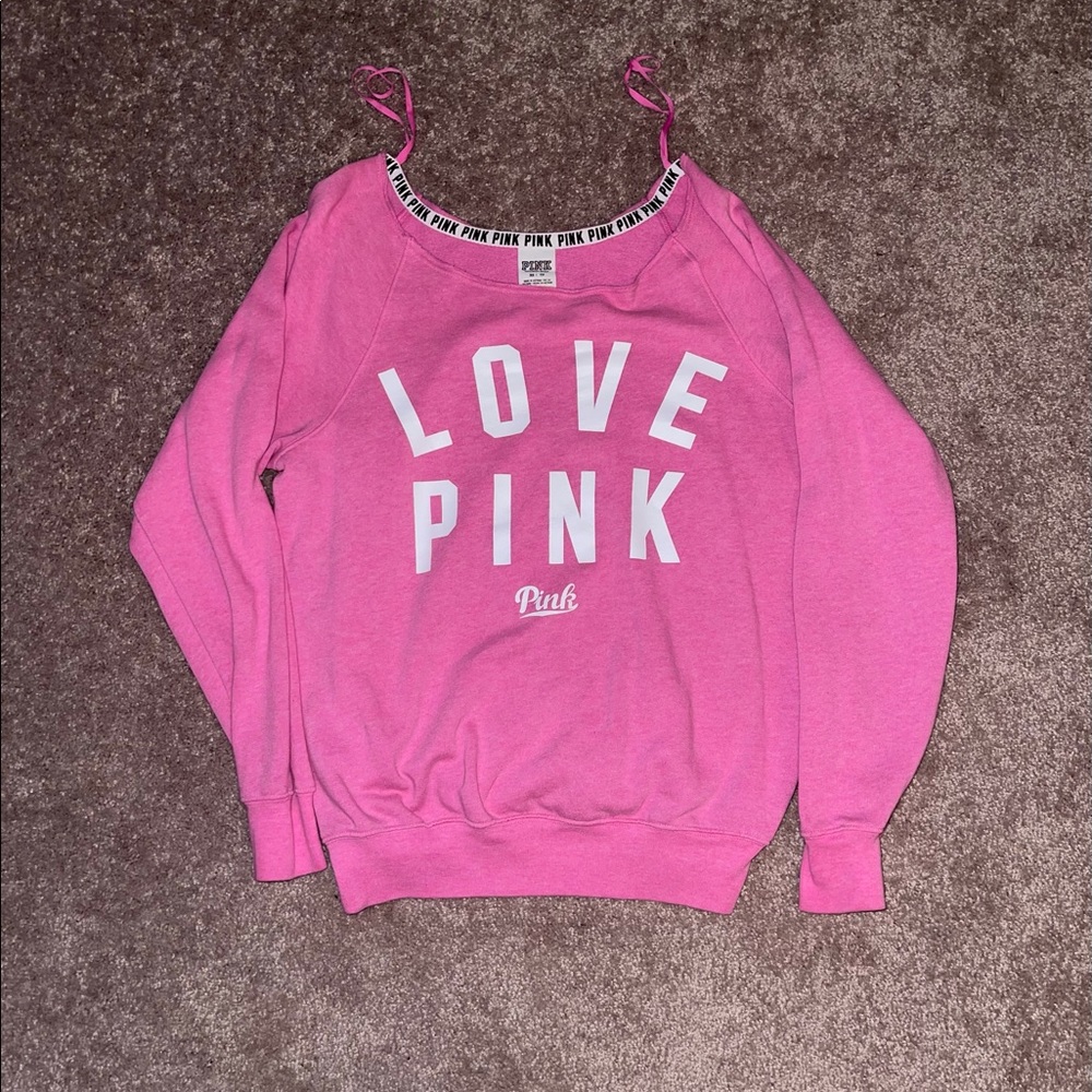 Pink off the shoulder sweatshirt